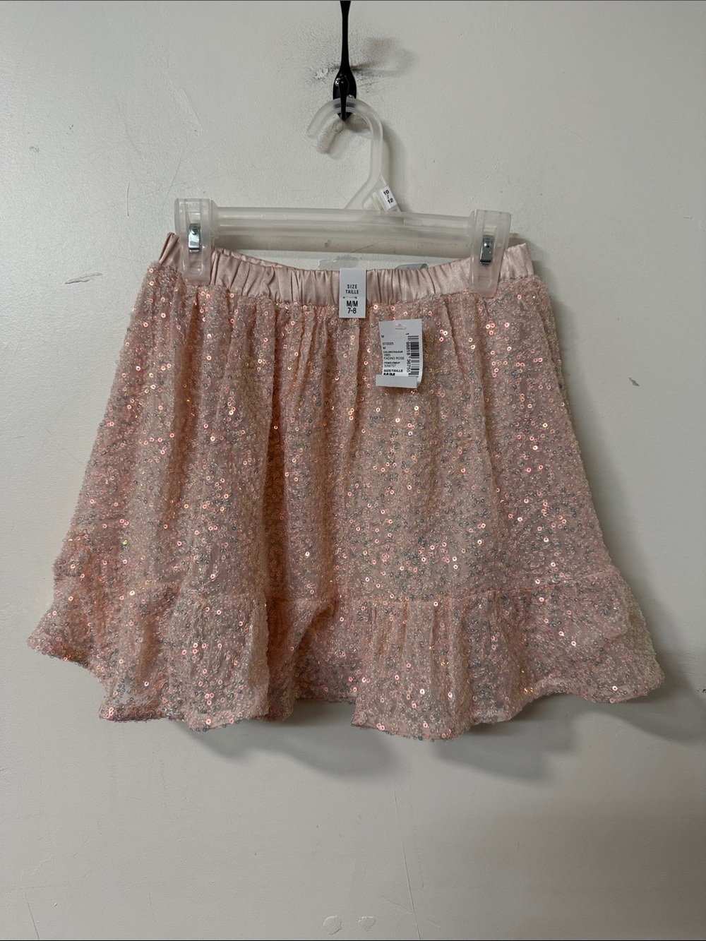 Place Girls Sequin Ruffle Skirt in Light Pink